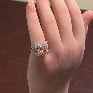 Sterling Silver with Beautiful Peach Colored Stone